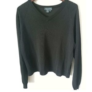 Rebecca Moses V Neck Viscose Sleeve Black Long Sleeve Jumper Pullover sz M Fab‎